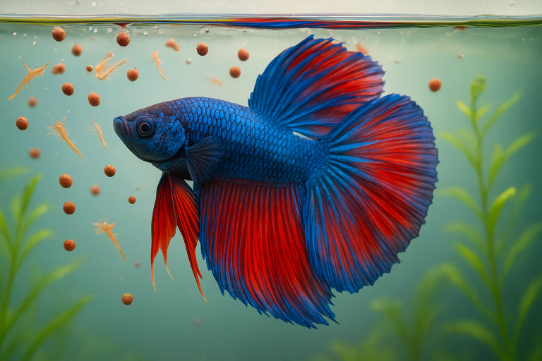 blue betta fish Eat
