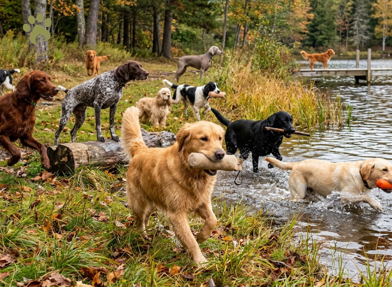 Different types of dogs in the Sporting Group including Golden Retriever and Labrador