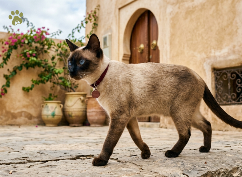 Sleek Siamese cat a foreign type of cat breed
